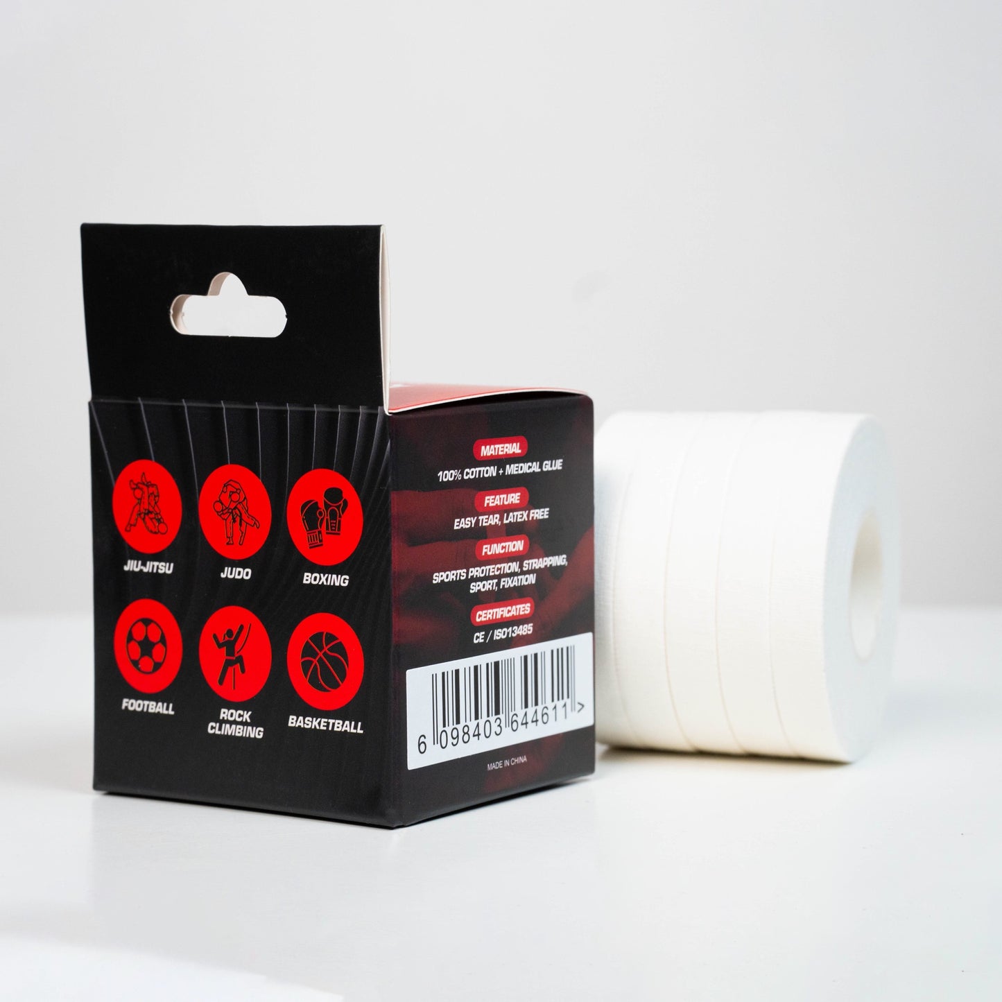 FITSPIRIT Sportovní tejp, 0.9cm x 10m - Bílý