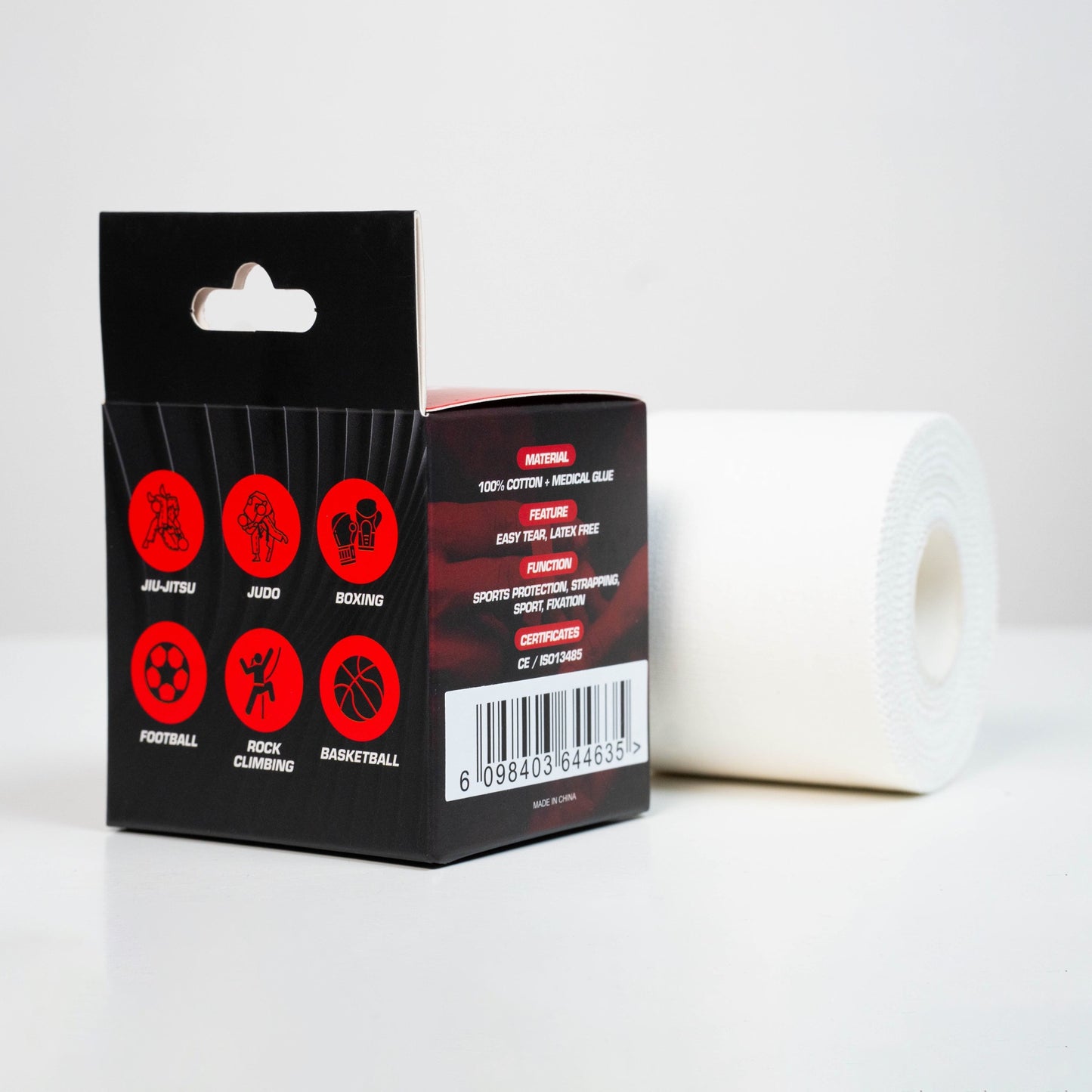 FITSPIRIT Sportovní tejp, 5cm x 10m - Bílý